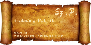 Szakmáry Patrik névjegykártya