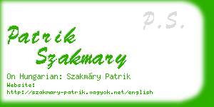 patrik szakmary business card